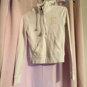 Abercrombie & Fitch White Logo Hoodie